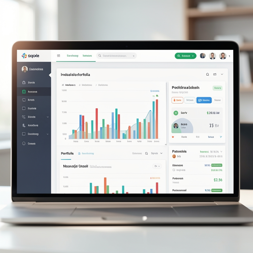 Moderní online vzdělávací platforma pro investory s interaktivními grafy a analytikou portfolia